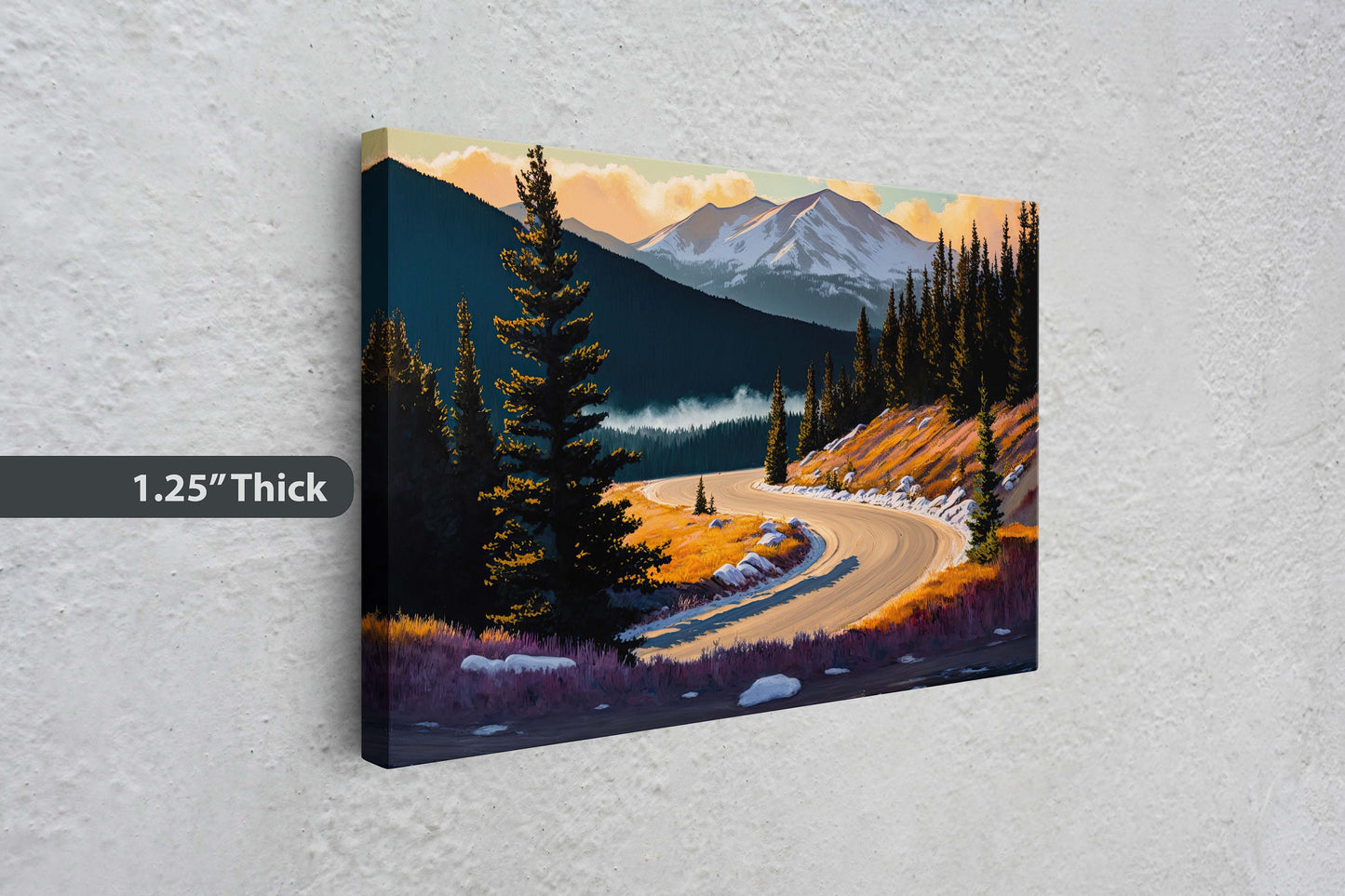 Monarch Pass Colorado, Mountain Landscape, Winding Road, Canvas Art Print, Ready to Hang, Evergreen, Landscape Painting, Continental Divide