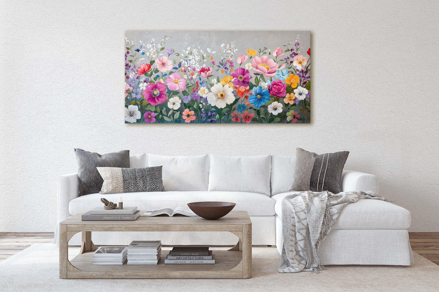 Painted Flowers, Wildflower Print, Scenic Painting Decor