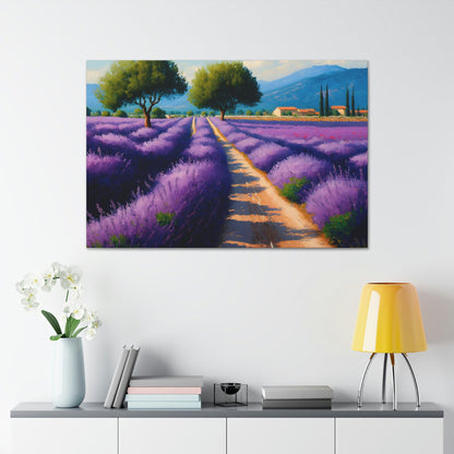 Lavender Field Landscape Canvas Art