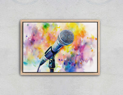 Microphone Art, Watercolor Mic, Gift for Singer