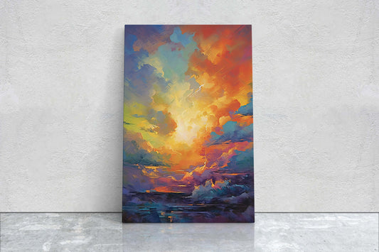 Colorful Sky, Vibrant clouds, Bold color, Abstract Nature, Framed Canvas, Vertical Print, Sunrise Landscape, Sunset Clouds, Cloudy View