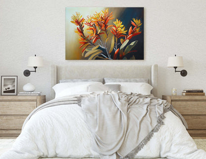 Kangaroo Paw, Anigozanthos, Colorful Flowers, Wild Flowers, Ready To Hang, Large Print, Landscape Painting, bloodwort, Australian Plant
