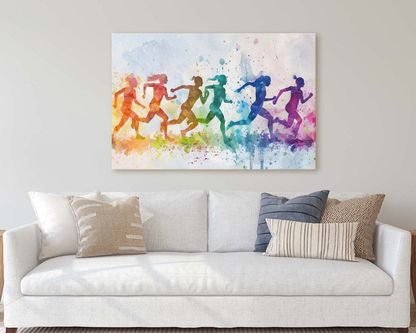 Women's Track, Girls Field, Colorful sports, Woman Sports, Large Art Print, Framed Canvas, Girls Room, Kids room, Athlete