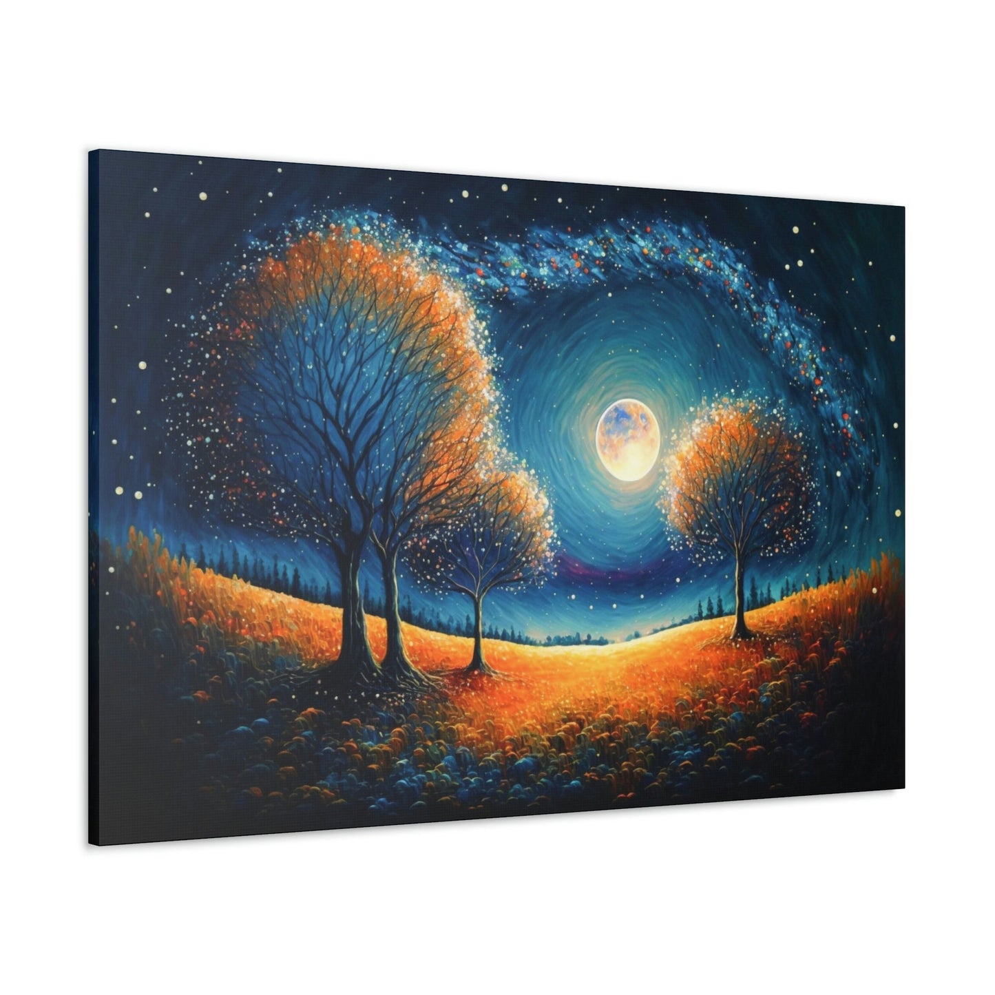 Moonlit Trees Canvas Art Ready To Hang
