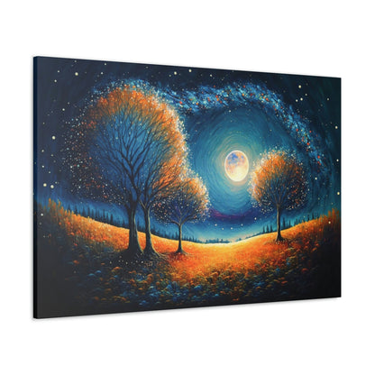 Moonlit Trees Canvas Art Ready To Hang