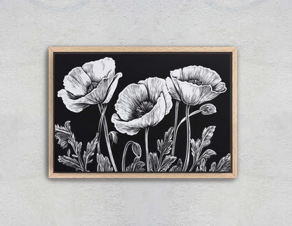Black White Poppies, Poppy Flowers, Poppies Painting