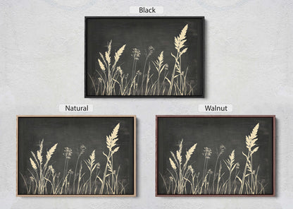 Grass Field Painting, Black and White, Wild Grass Art, Minimalist Art