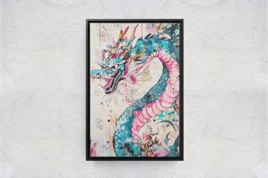 Japanese Dragon, ukiyo-e Print, Japanese Art, Vintage Retro