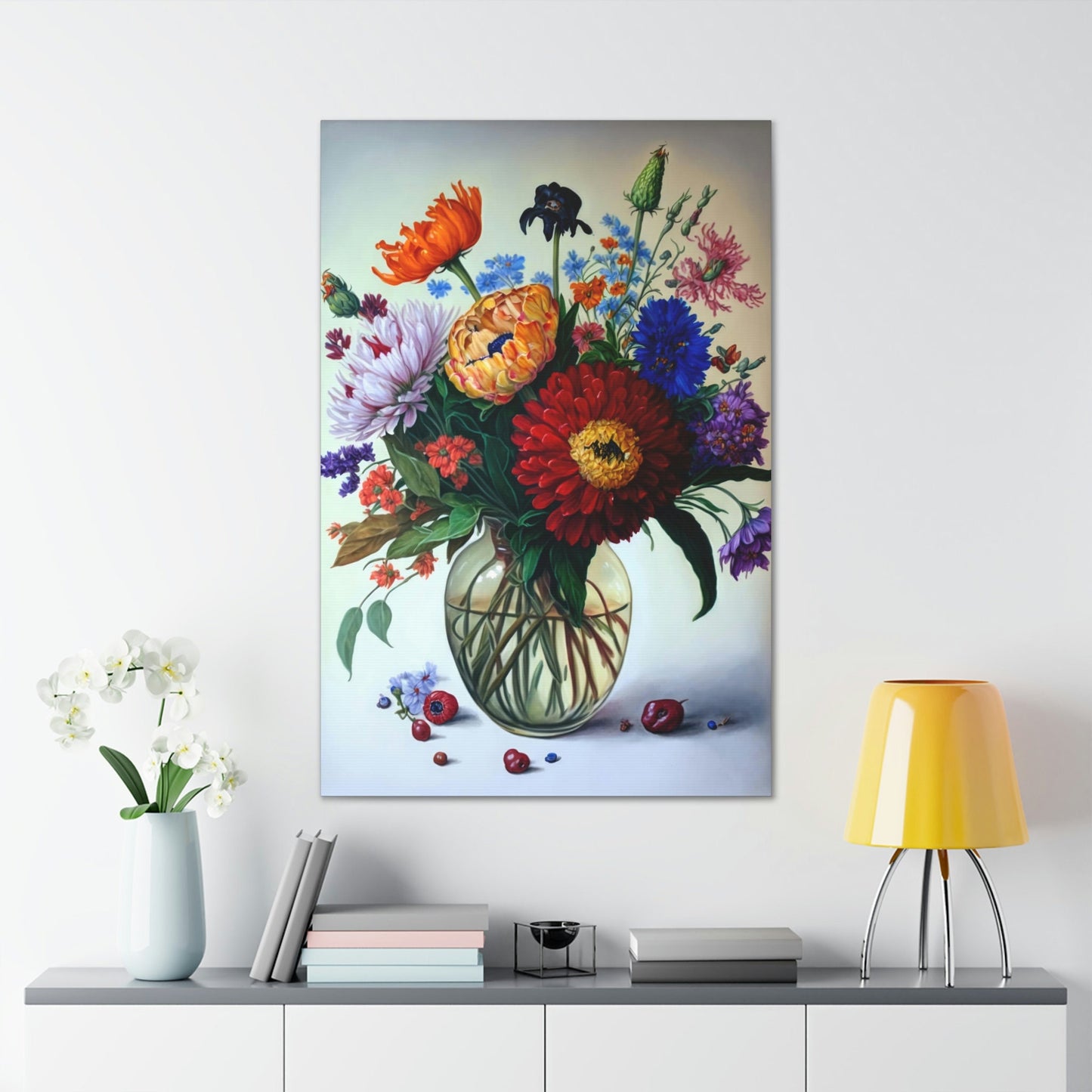 Bouquet of Wildflowers Canvas Ready To Hang Large Print, Floral, Blooming, Flowers