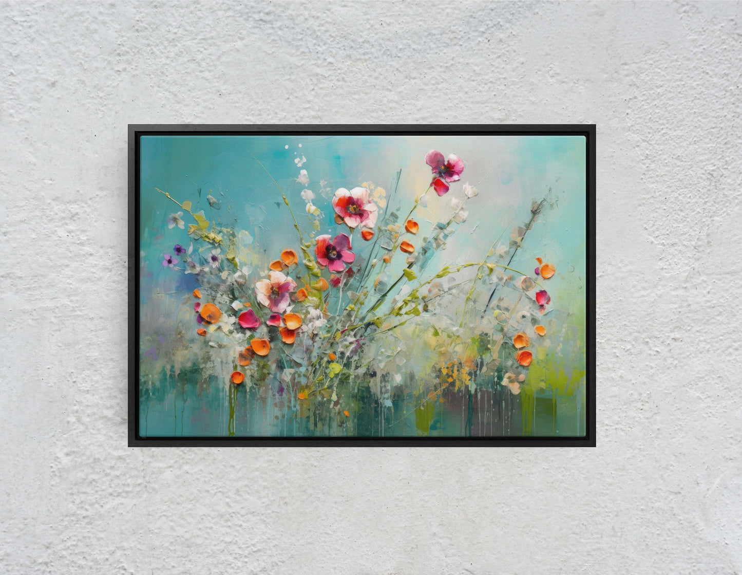 WIldflower on Canvas, Spring time, abstract print, Floral Decor, Botanical Art, Flower Painting, Dining Room Art, Living Room, Office Art