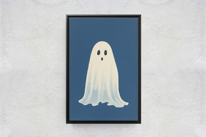 Cute Ghost Illustration, Halloween Ghost, Friendly Ghost, Happy Ghost, Fun Spirit, Halloween Poster, Canvas Art, Kid Friendly Halloween
