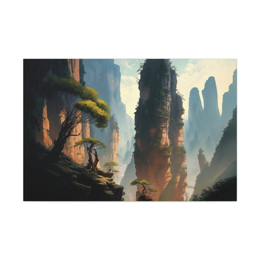 Zhangjiajie National Forest Park Art Ready To Hang Large Print, Oil Painting, Landscape, Cliffs, Natural Beauty
