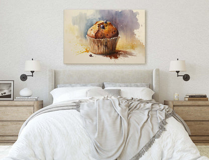 Muffin WaterColor, Pastry, Ready To Hang, Large Print, Watercolor Painting, Dining Room, Kitchen Art, Restaurant Art, Bakery, Dessert Art