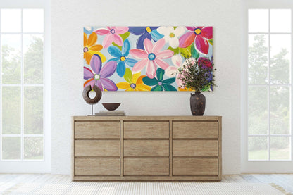 Painted Flowers, Wildflower Print, Scenic Painting Decor