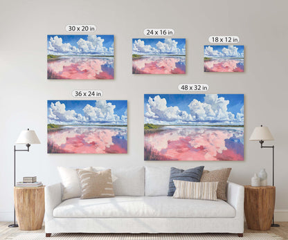 Las Coloradas Lagoon, Pink Ocean, Scenic Decor, Mexico Art