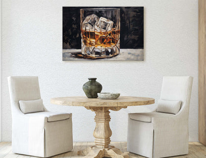 Scotch on the rocks, Bar Decor, Restaurant art, Kitchen Decor, Dining Room Art, Whiskey, Cocktail Print