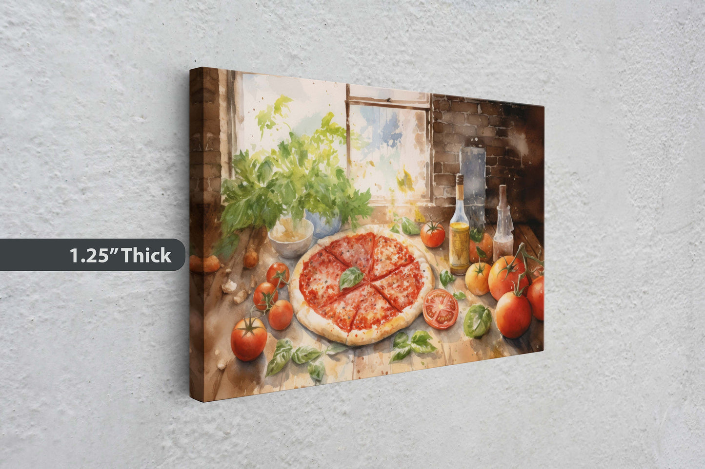 Italian Pizza, Margherita pizza, Food of Italy, Pizzeria, Restaurant Decor, Kitchen Print, Ready to Hang, Canvas Art Print, Large Art
