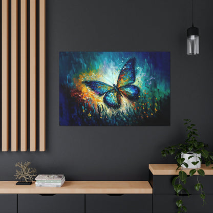 Colorful Butterfly Canvas Art Ready To Hang, Oil Painting, Fantasy, Happy, Bright