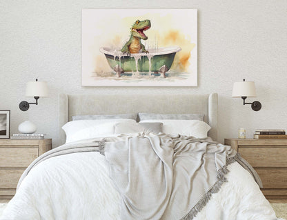 T-Rex Bathtub, Tyrannosaurus rex, Kids Bathroom, Bath time decor, Powder room, Dino Lover, Dinosaur Print, Toddler Art, Fun art