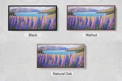 Lake Tekapo Painting, New Zealand Art, Wildflower Lake, Mountain Lake