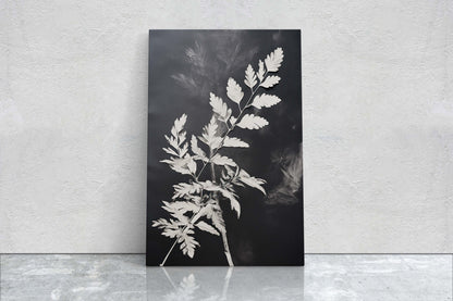 Black and White Floral, Botanical Art, Wildflower Decor, Farmhouse Print, Modern Art, Large Print, Framed Canvas