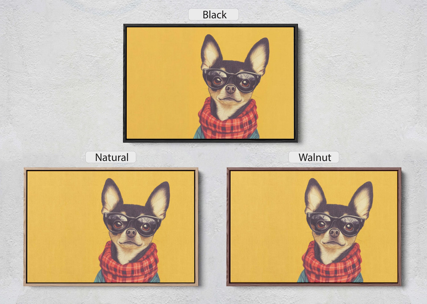 Hipster Chihuahua, Pop Art, Modern Decor, Street Art, Animal Art, Unique Art, Kids Room, Boys Room, Girls Room