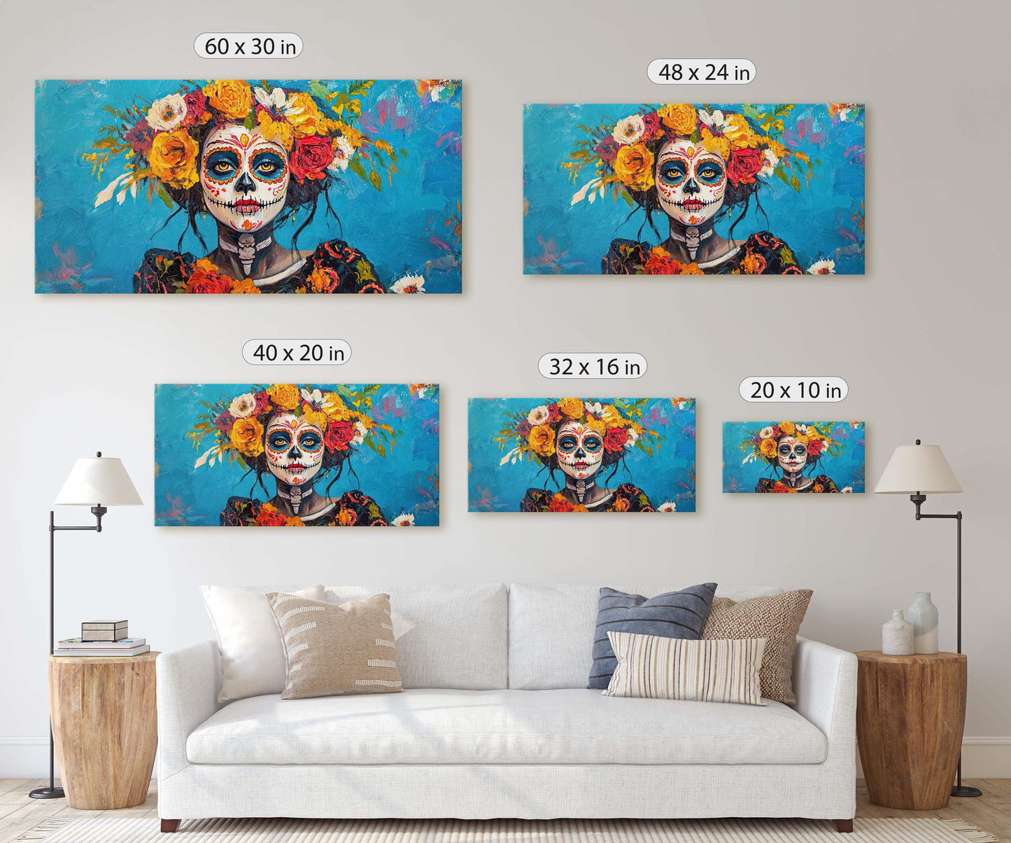 Day of the Dead, Mexican Art, Skeleton, Maximalist Print