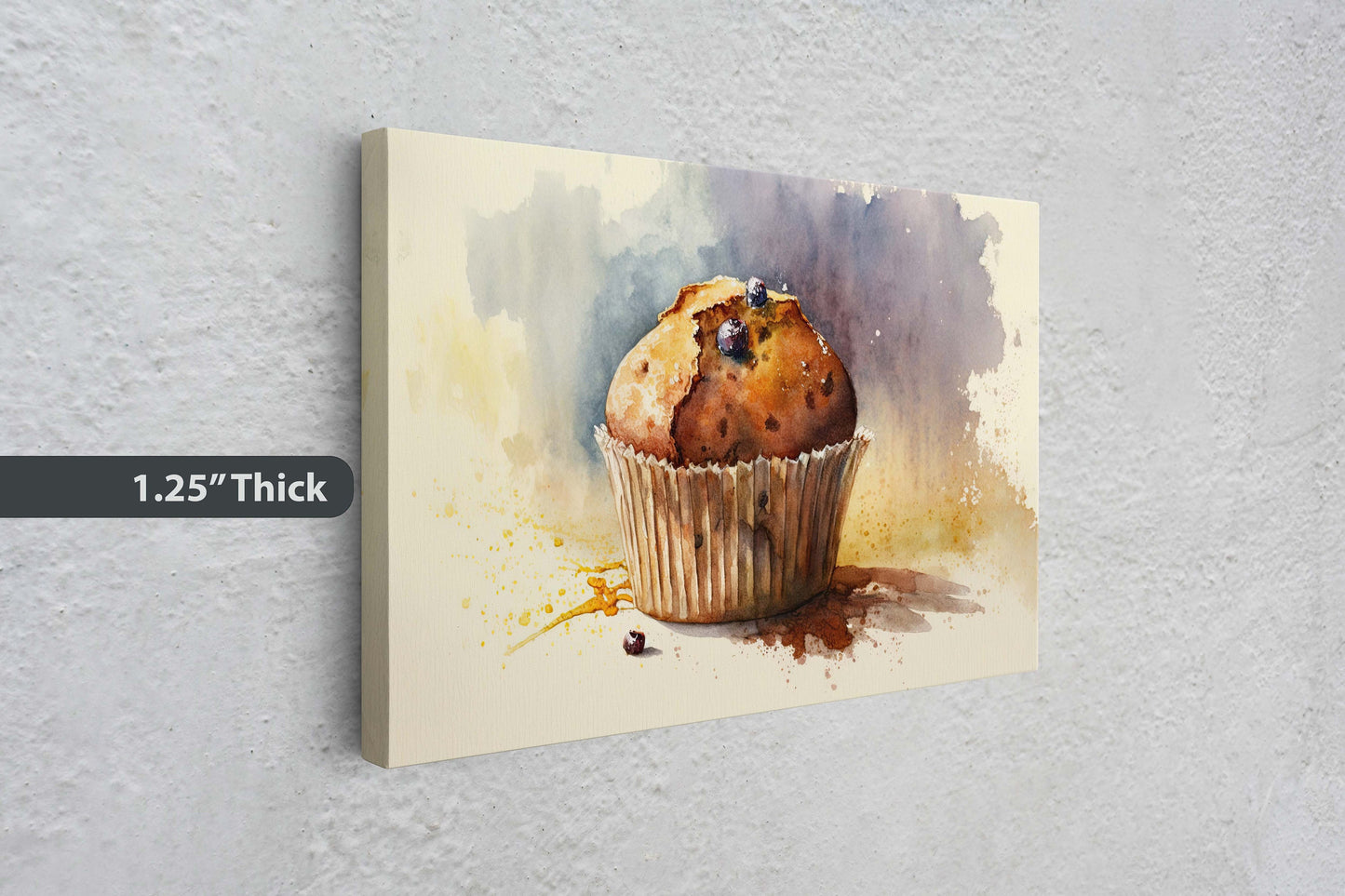 Muffin WaterColor, Pastry, Ready To Hang, Large Print, Watercolor Painting, Dining Room, Kitchen Art, Restaurant Art, Bakery, Dessert Art