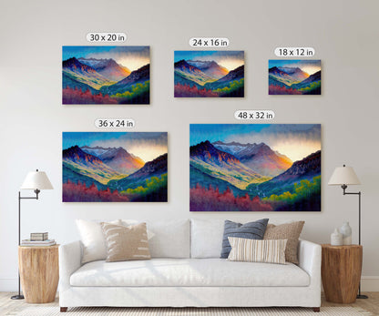 Telluride Colorado Art Ready To Hang Large Print, Oil Painting, Landscape, Mountains, Natural Beauty, Colorful