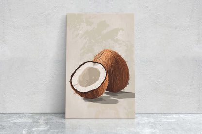 Coconut Print, Coconut Still life, Food Decor, Bahamas Decor, Tiki Decor