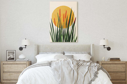 Afternoon Cat Tails, Summer Grass, Living Room Art