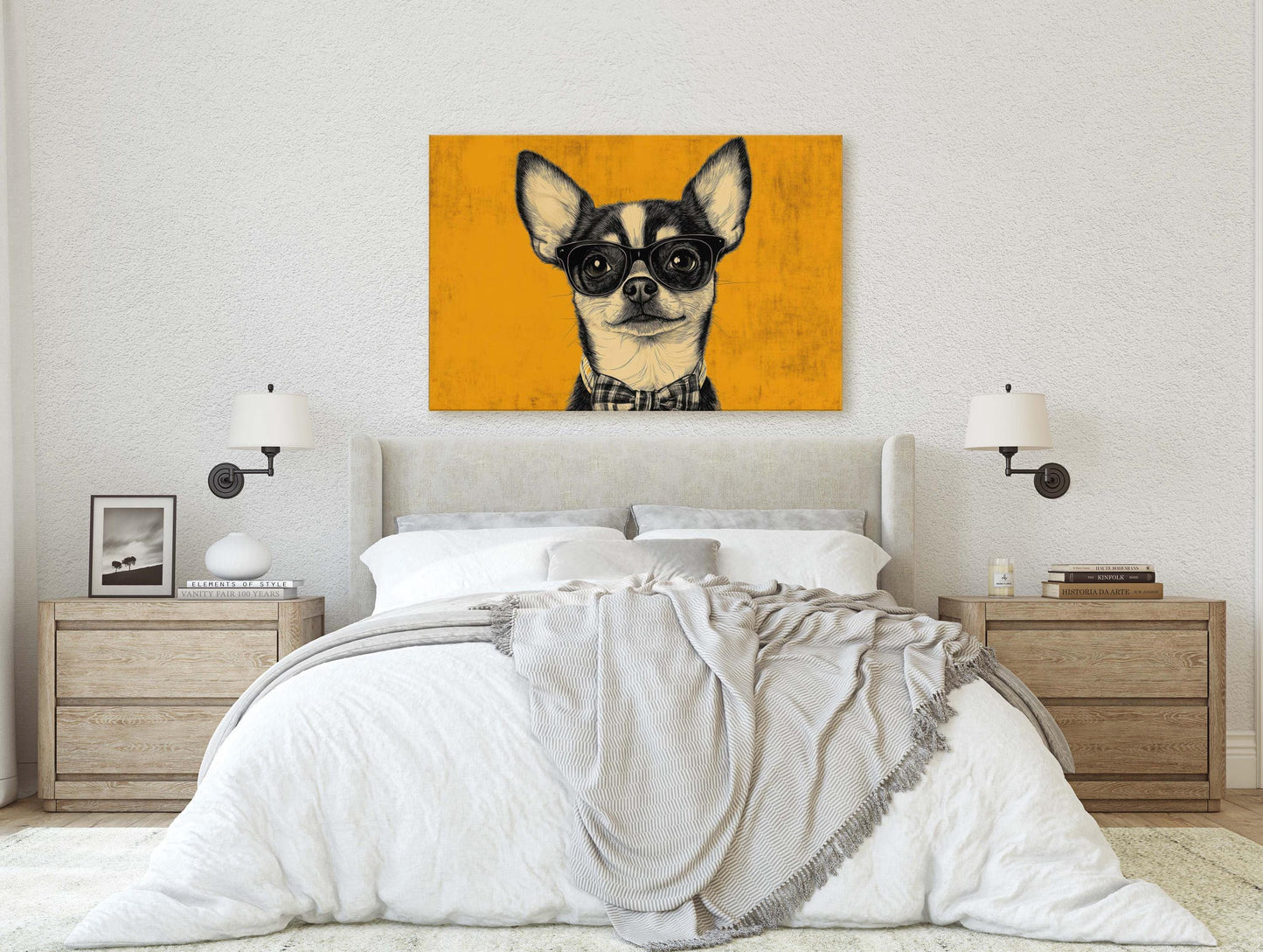 Hipster Chihuahua, Pop Art, Modern Decor, Street Art, Animal Art, Unique Art, Kids Room, Boys Room, Girls Room