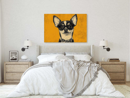 Hipster Chihuahua, Pop Art, Modern Decor, Street Art, Animal Art, Unique Art, Kids Room, Boys Room, Girls Room