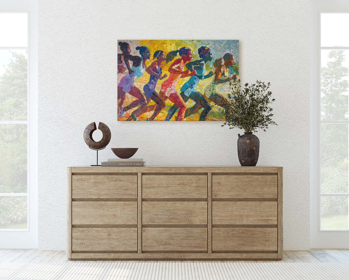 Women Track, Running Painting, Pointillism, Womens Sports, Girls Sports, Track and Field, Athlete Art, Sports Decor