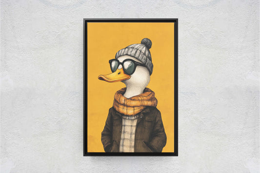 Hipster Duck, Pop Art, Modern Decor, Street Art, Animal Art, Unique Art, Animal Sunglasses, Kids Room, Boys Room