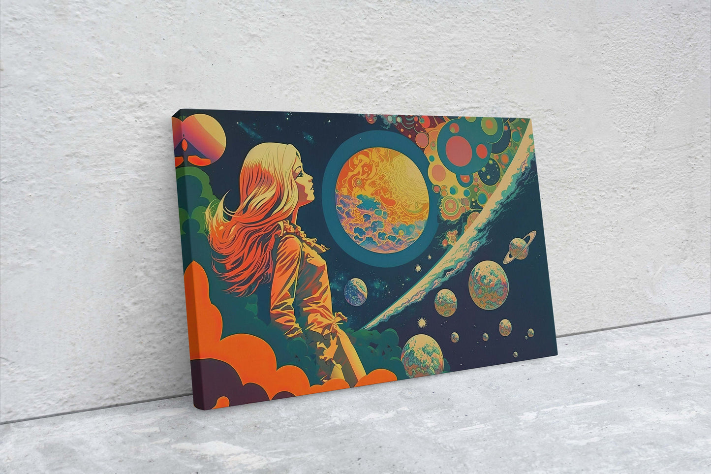 Boho 1970 Psychedelic Canvas Art Ready To Hang Large Print
