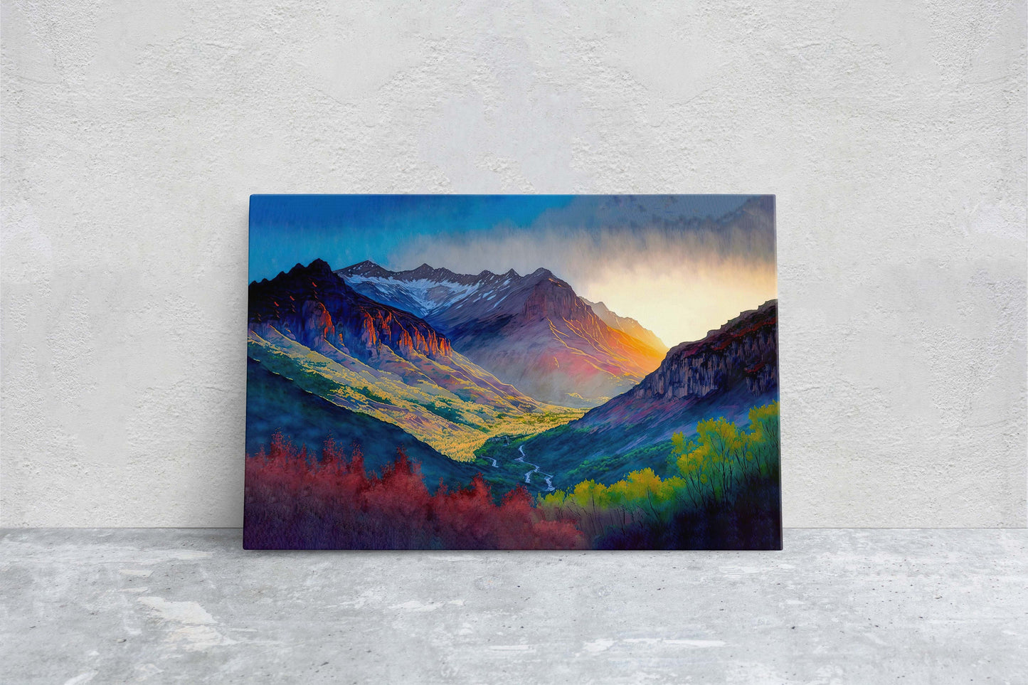 Telluride Colorado Art Ready To Hang Large Print, Oil Painting, Landscape, Mountains, Natural Beauty, Colorful