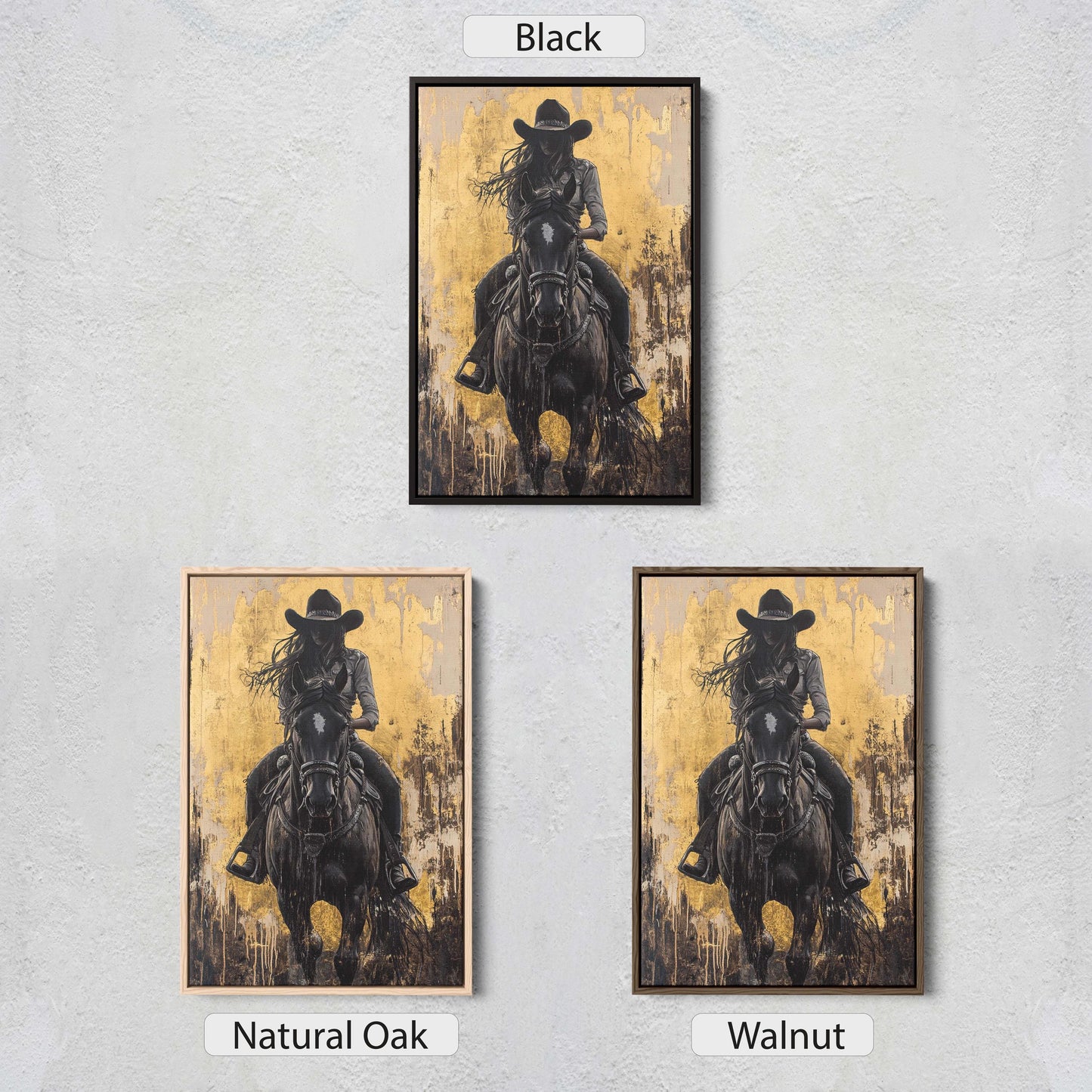 Cowgirl Painting, Woman Riding Horse, Western Art, Rodeo Decor