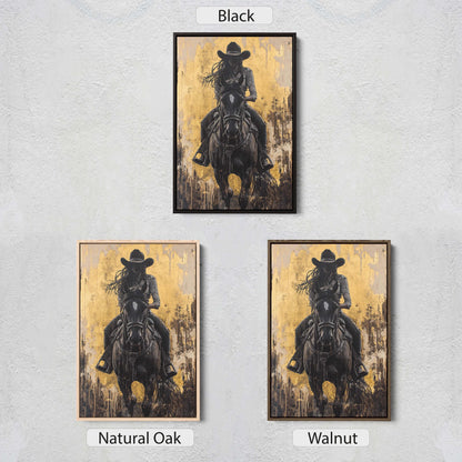 Cowgirl Painting, Woman Riding Horse, Western Art, Rodeo Decor