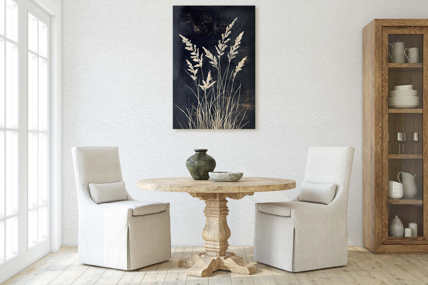 Wildgrass Painting, Silhouette Art, Black and White, Tall Grass