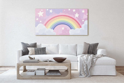 Rainbow Clouds, Kids Room, Nursery Art, Girls Room
