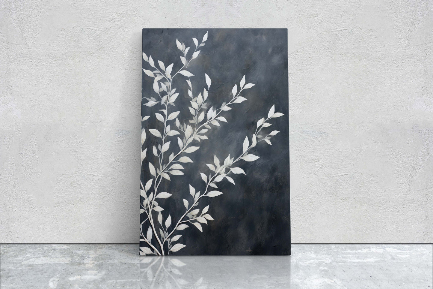 Black and White Floral, Botanical Art, Wildflower Decor, Farmhouse Print, Modern Art, Large Print, Framed Canvas