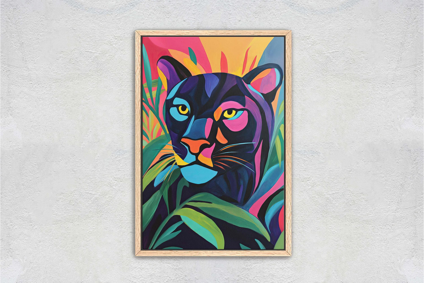 Abstract Panther Art, Modern Panther, Matisse Inspired, Pop Art