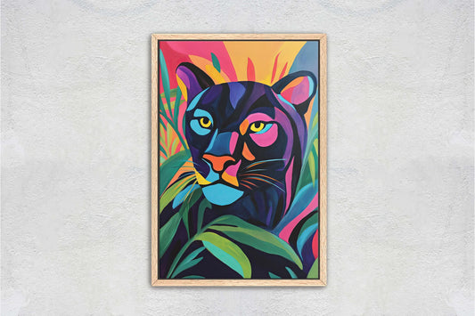 Abstract Panther Art, Modern Panther, Matisse Inspired, Pop Art
