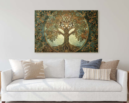 Tree of Life, Yggdrasil Painting, Celtic Art, Norse Mythology, Symbolic Artwork, Nature Decor, Abstract Nature, Large Print