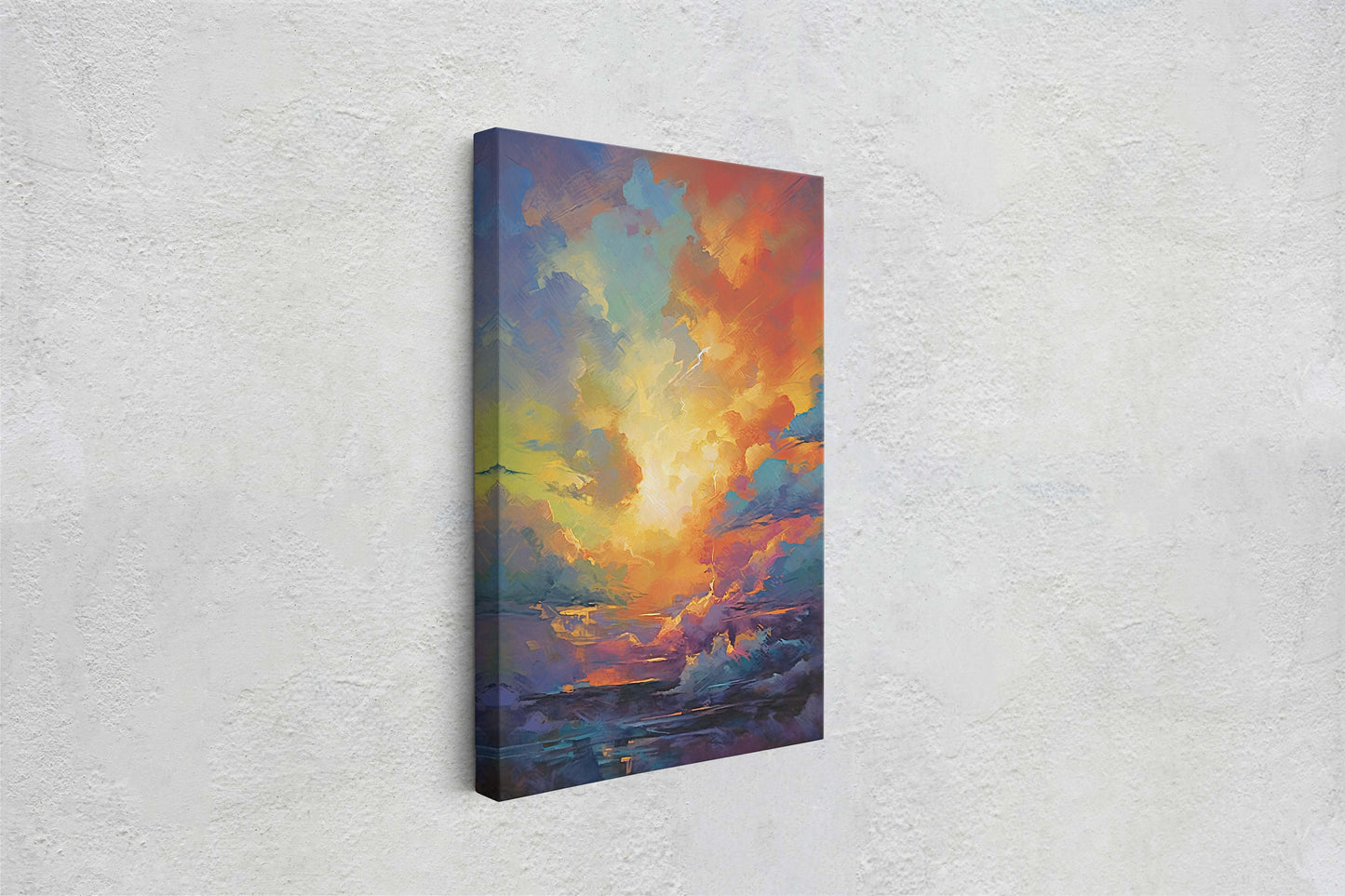 Colorful Sky, Vibrant clouds, Bold color, Abstract Nature, Framed Canvas, Vertical Print, Sunrise Landscape, Sunset Clouds, Cloudy View