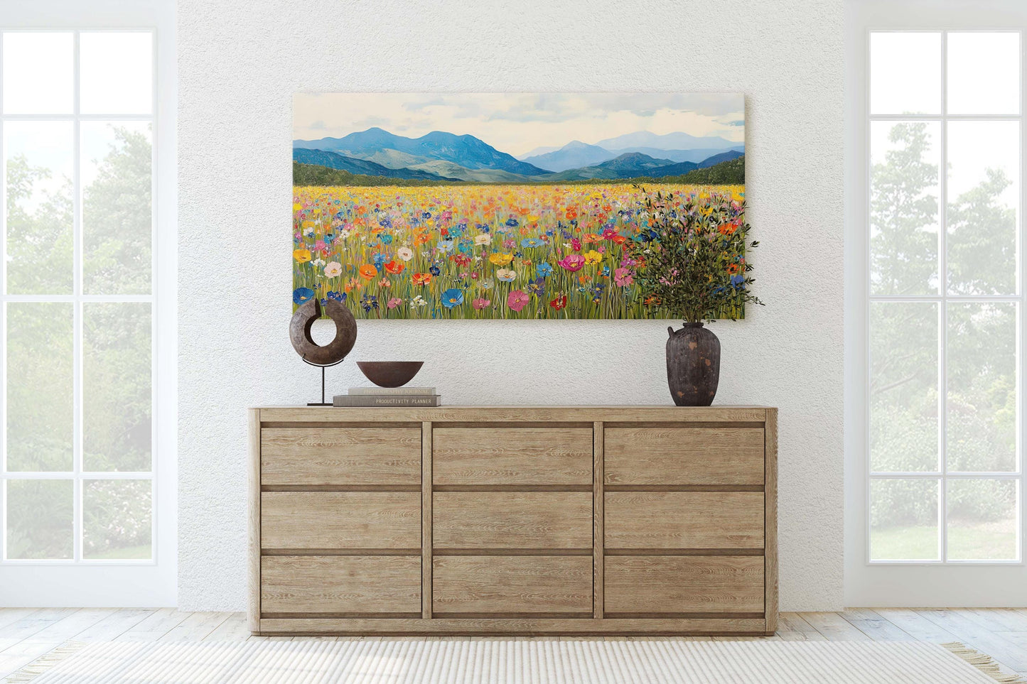 Nature's Peak,  Mountain Wildflowers, Floral Decor, Scenic Landscape