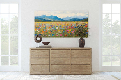 Nature's Peak,  Mountain Wildflowers, Floral Decor, Scenic Landscape