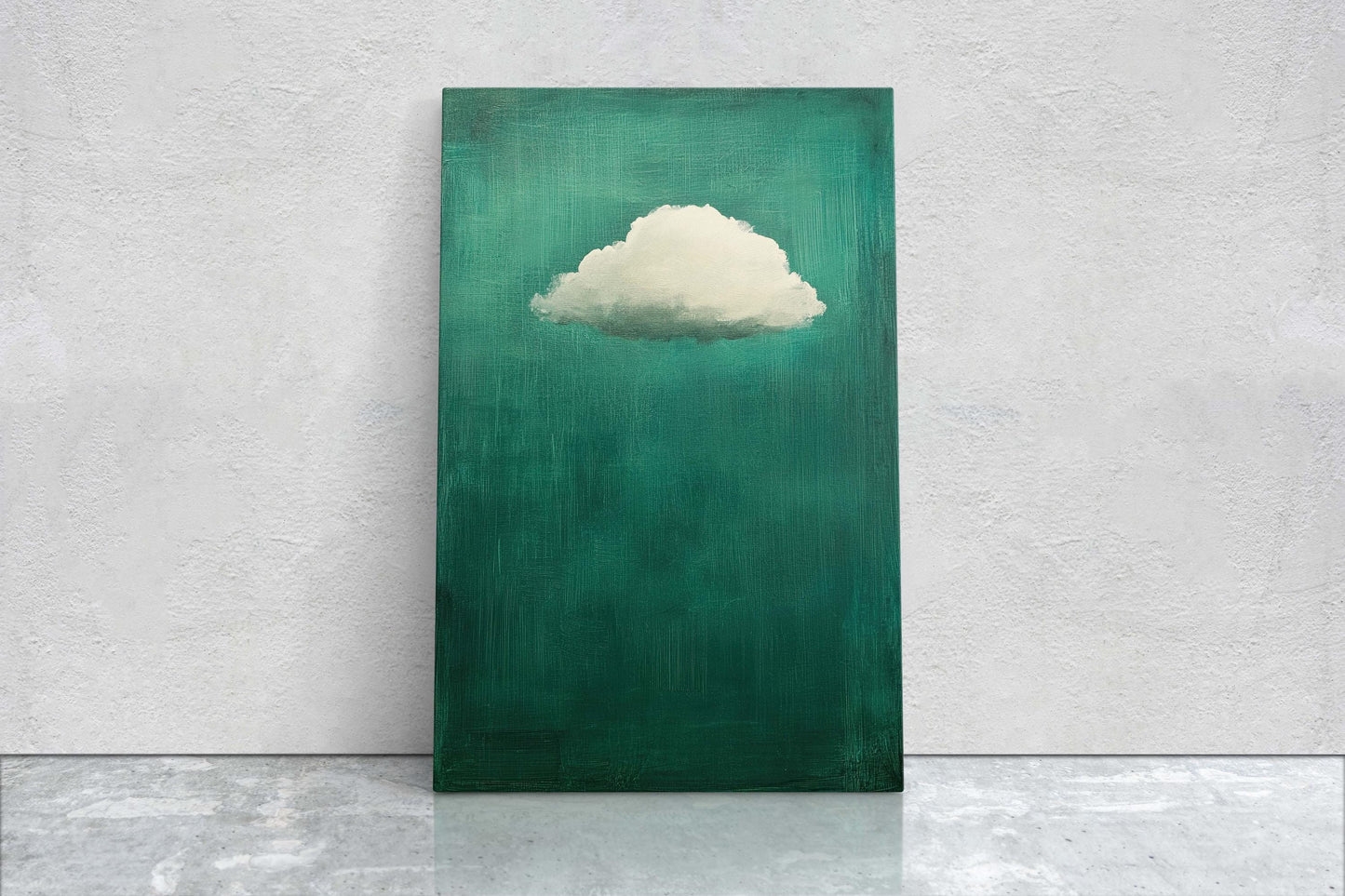 Moody Cloud Print, Emerald Green, Minimalist Art, Maximalist Art