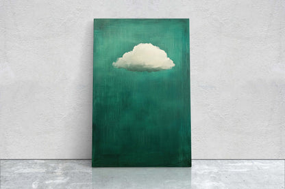 Moody Cloud Print, Emerald Green, Minimalist Art, Maximalist Art